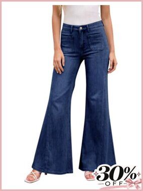 High Waisted Flare Jeans Bell Bottom Denim Pants